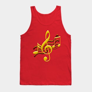 Musical Notes (Gold) Tank Top